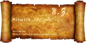 Mihalik Zénó névjegykártya